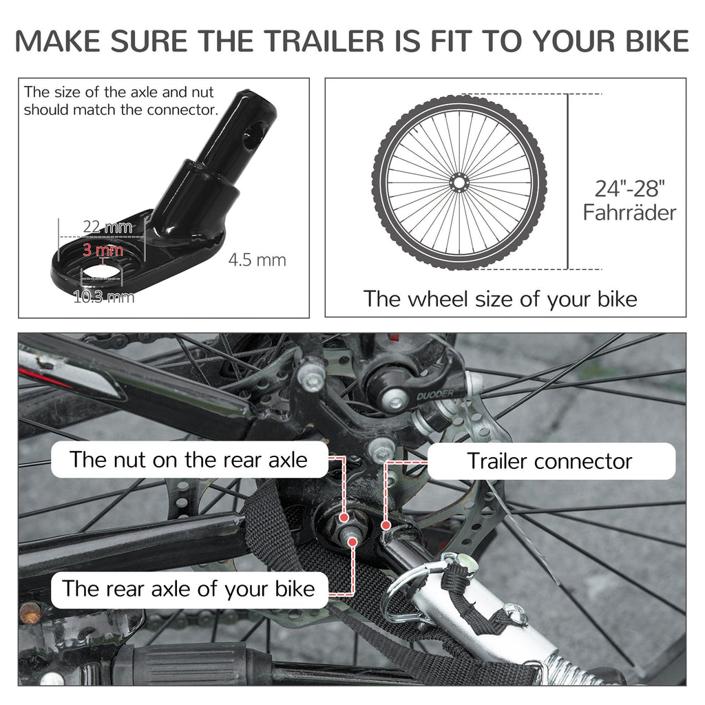 Pet Stroller - 2-in-1 Large Dog Bike Trailer & Stroller Combo with Safety Hitch Quick-release Wheels Foot Support Pet Bicycle Cart