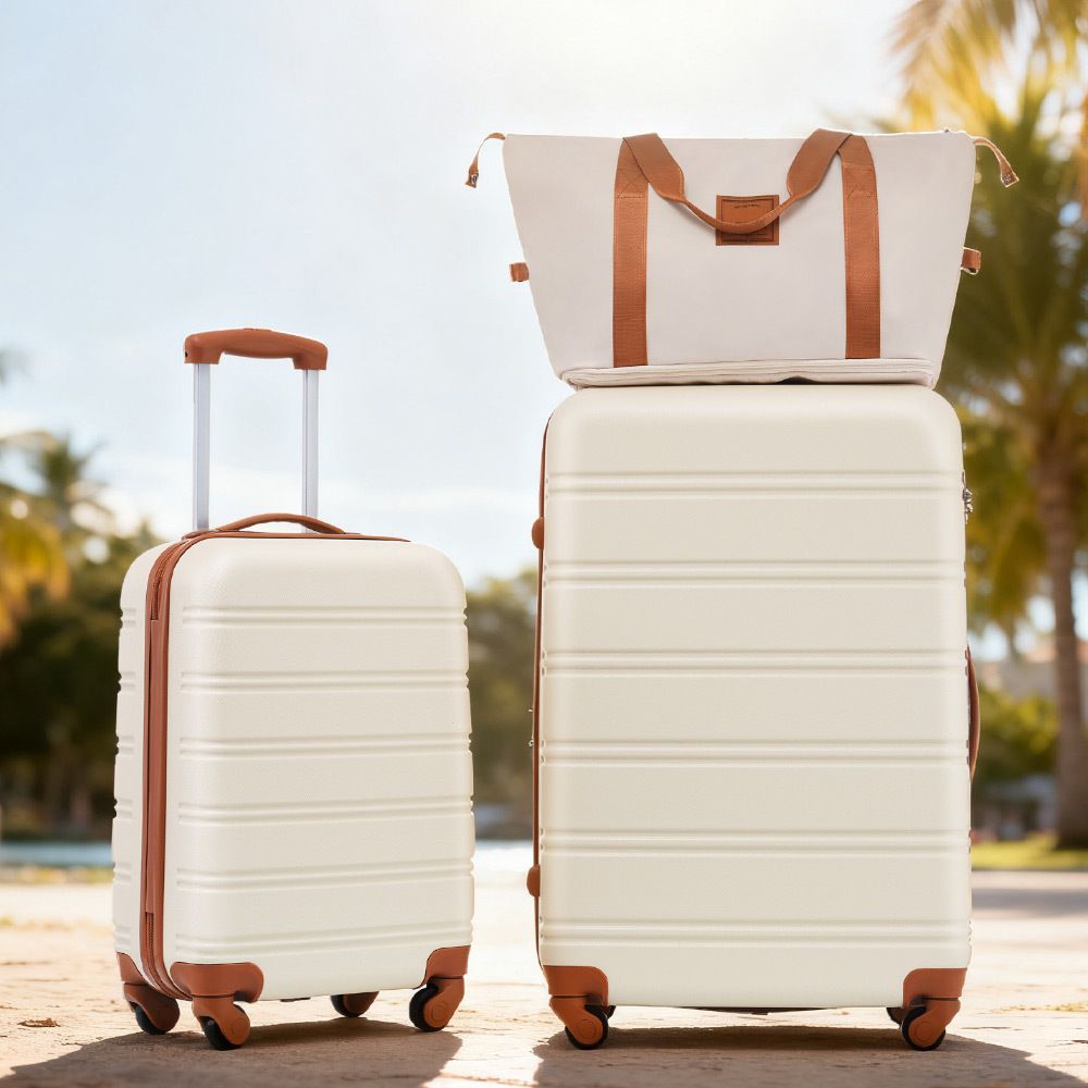 Hardshell Luggage Sets 2Pcs + Bag Spinner Suitcase with TSA Lock Lightweight 20" + 28"