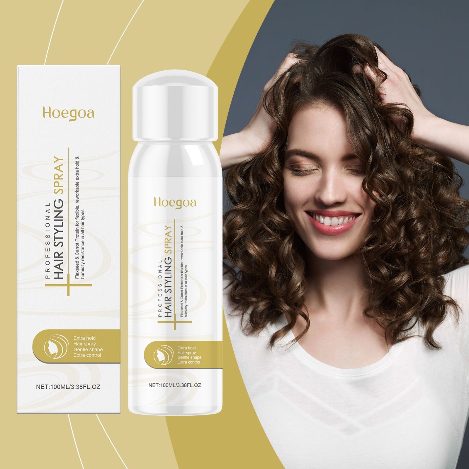 Hoegoa Hair Nourishing Styling Spray Styling Fluffy Gentle Cleansing Hair Refreshing Hair Spray