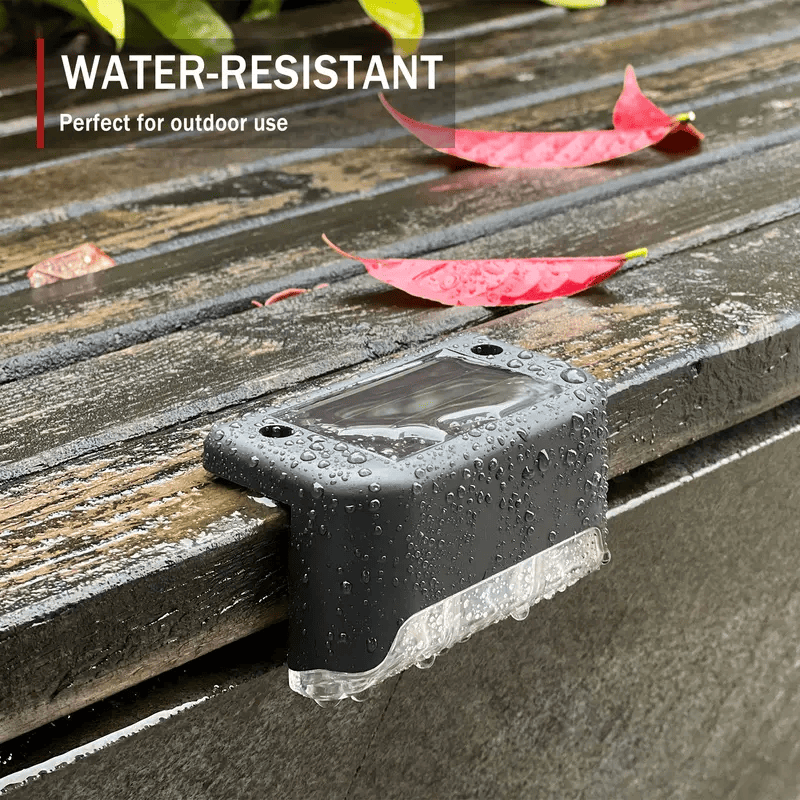 8/16/32 solar outdoor deck lights, garden lights, atmosphere lights, LED walk lights, light source control, suitable for balconies, terraces, stair fences, courtyards, gardens, villas, driveways.