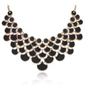 Jane Stone Fashion Statement Collar Necklace Vintage Openwork Bib Costume Jewelry