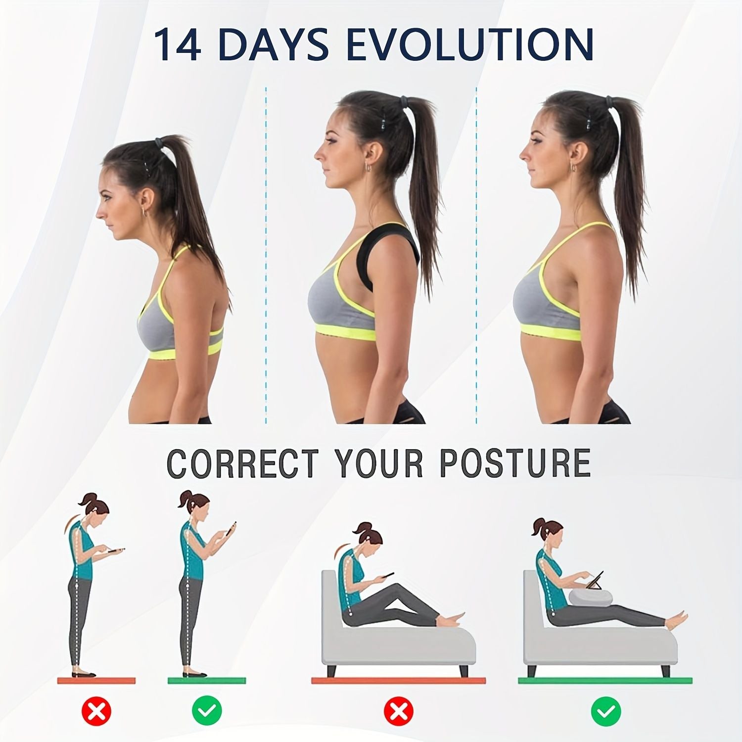 Adjustable Posture Corrector Back Brace for Women & Men - Grade Spinal with Upper/ Lower Body Alignment, , Posture Improvement, Daily & Gym Use, Comfort Fit (Hand Wash Only) - Recommended Device