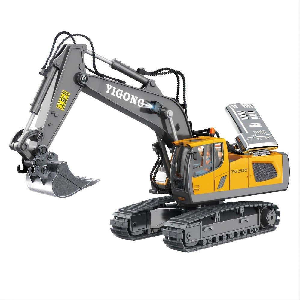 2.4G Remote Control; High Tech 11 Channels RC Excavator Dump Trucks Bulldozer Alloy Plastic Engineering Vehicle Electronic Toys For Boy Gifts