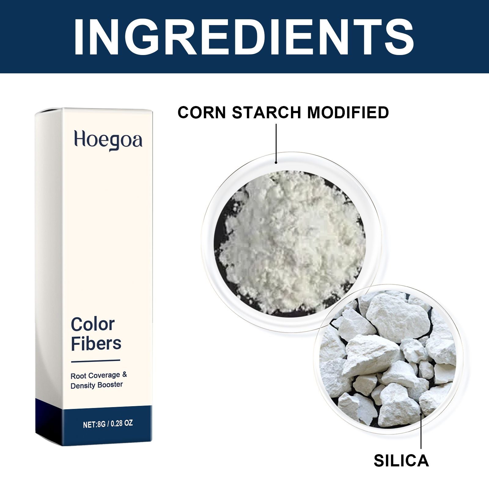 Hoegoa(black) Color Fibers, Fill The Top Of Your Hairline With A Refreshing Fluffy Shade Powder
