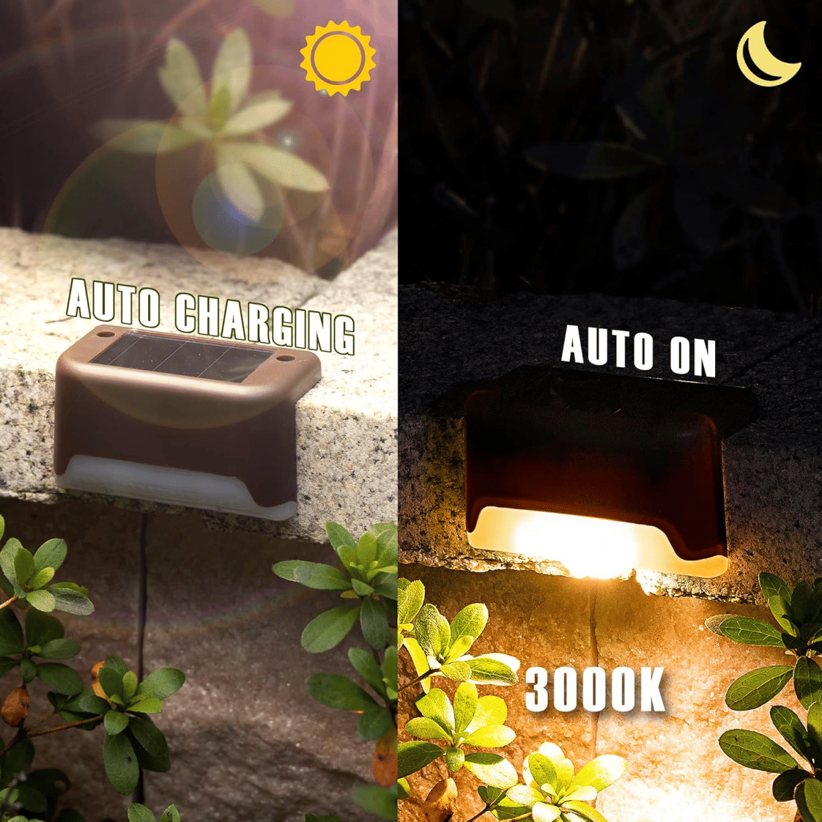 8/16/32 solar outdoor deck lights, garden lights, atmosphere lights, LED walk lights, light source control, suitable for balconies, terraces, stair fences, courtyards, gardens, villas, driveways.