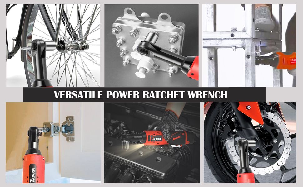 3/8" Cordless Electric Ratchet Wrench Set, 12V Power Ratchet Tool Kit With 2 Packs 2000mAh Battery And Charger, 45 FT-LBS Battery Powered Wrench with Infinitely Variable Speeds