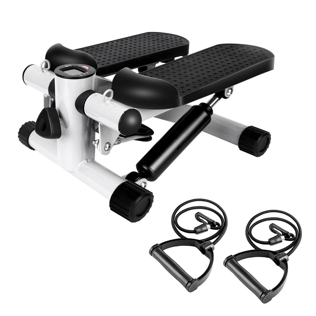 Exercise Stepper for Women Mini Fitness Stepper with 2 Resistance Bands LCD Monitor Max 330.7LBS Load Stair Stepper Quiet Stepper