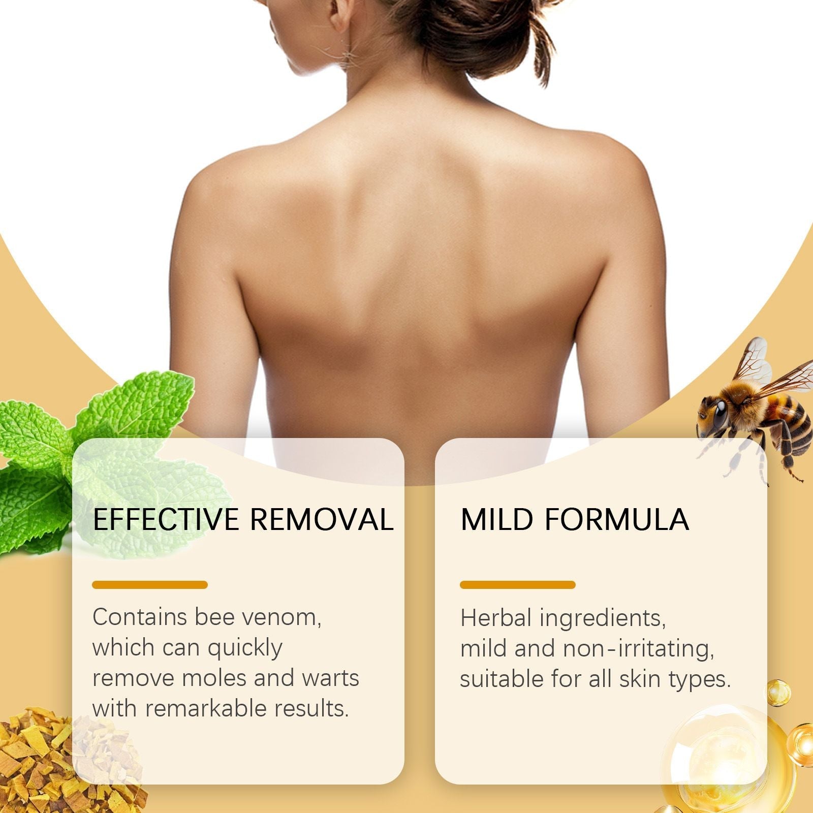 Wiyun Bee Venom Skin Care Cream Natural and Gentle Skin Mole Removal Skin Care Cream for Cleansing