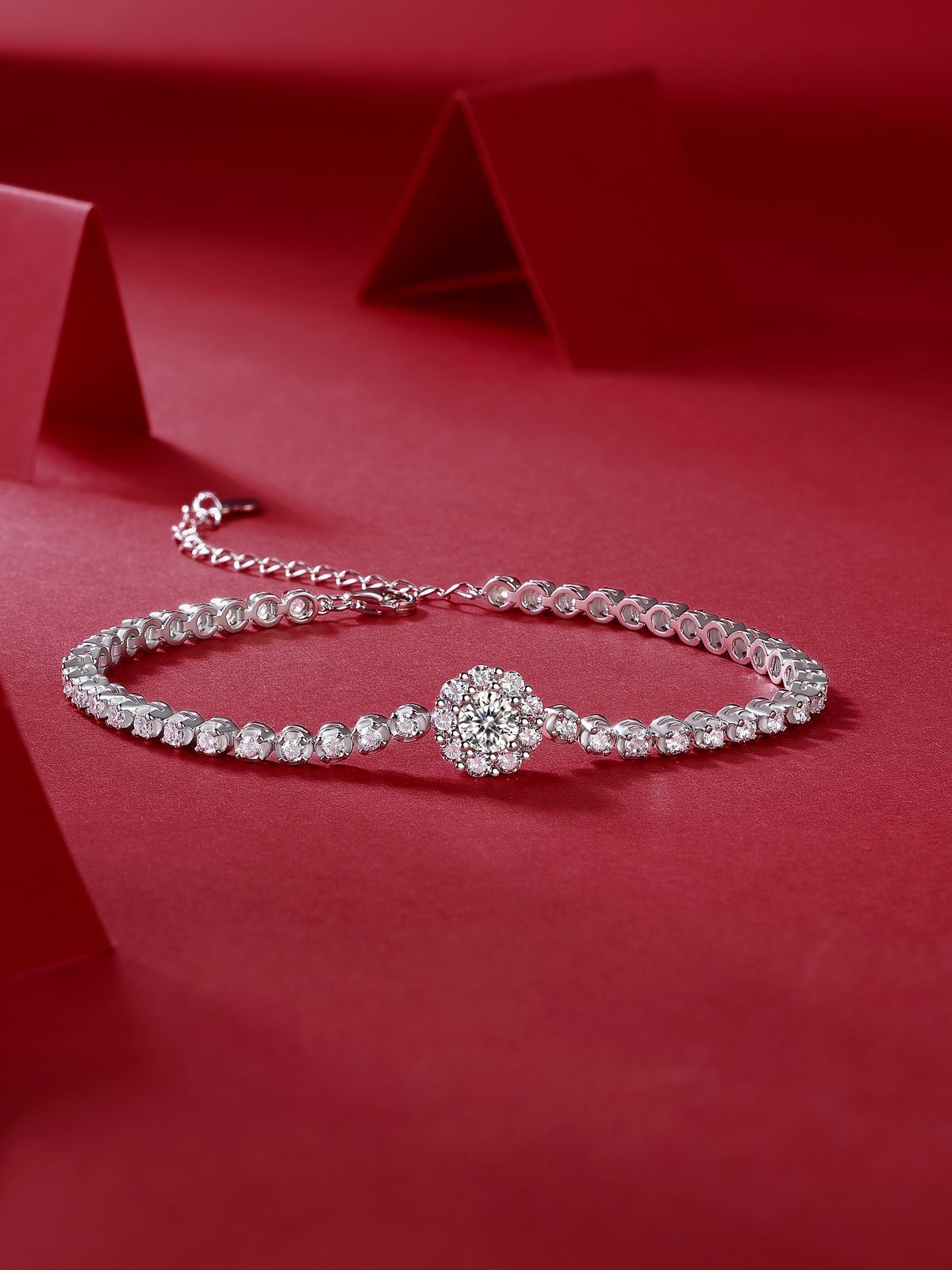 Magpie Bridge - Moissanite set 0.5 carats S925 sterling silver with platinum plated bracelet Fashion trend jewelry