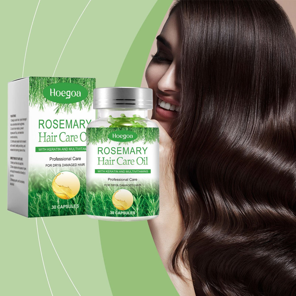 Hoegoa Rosemary Hair Care Capsules - Hair Care Capsules for Nourishment, Smoothing, Repairing Frizzy Hair, and Rosemary Capsules