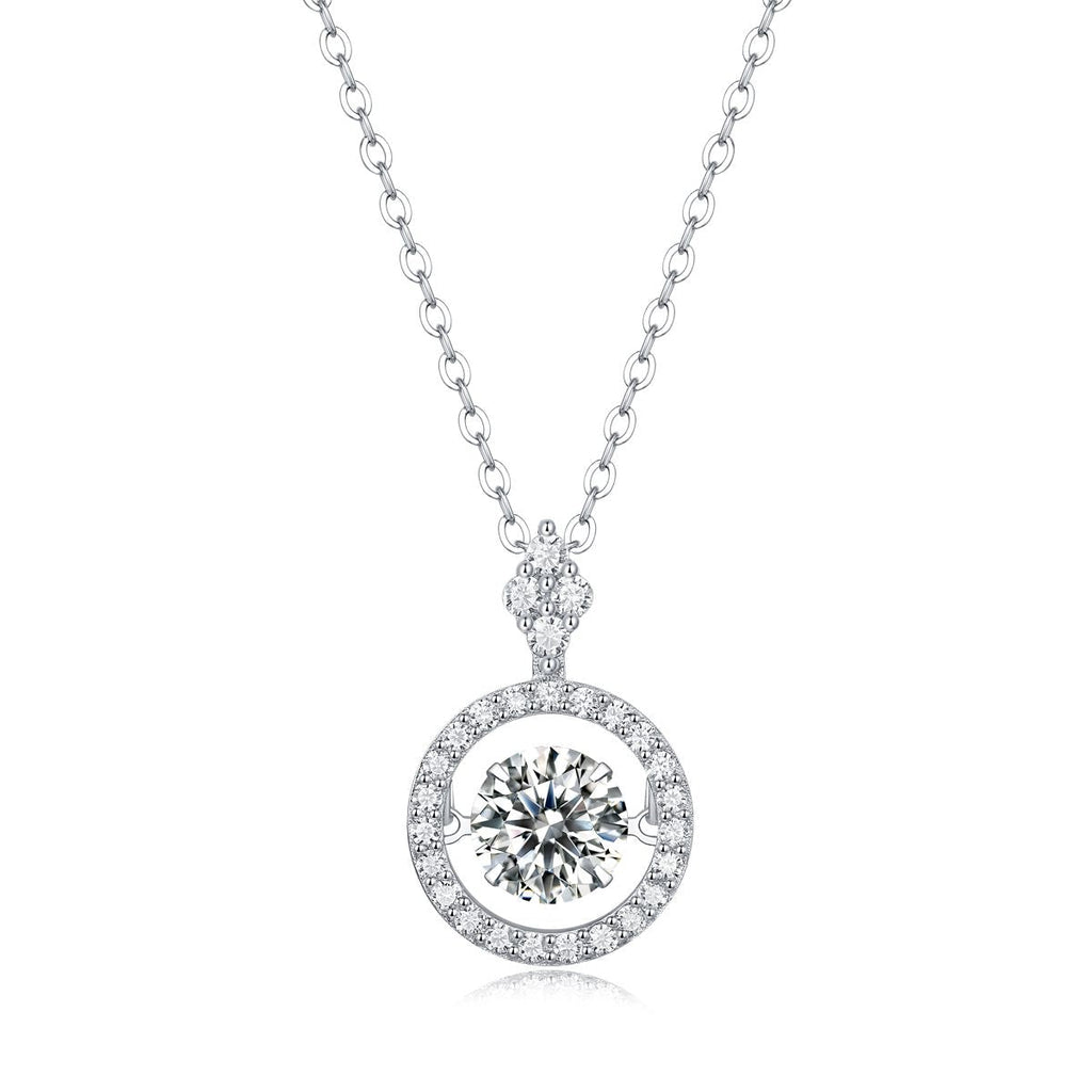 Touch - 1-carat Moissan diamond S925 sterling silver jewelry, fashionable and trendy jewelry, affordable diamond necklace pendant