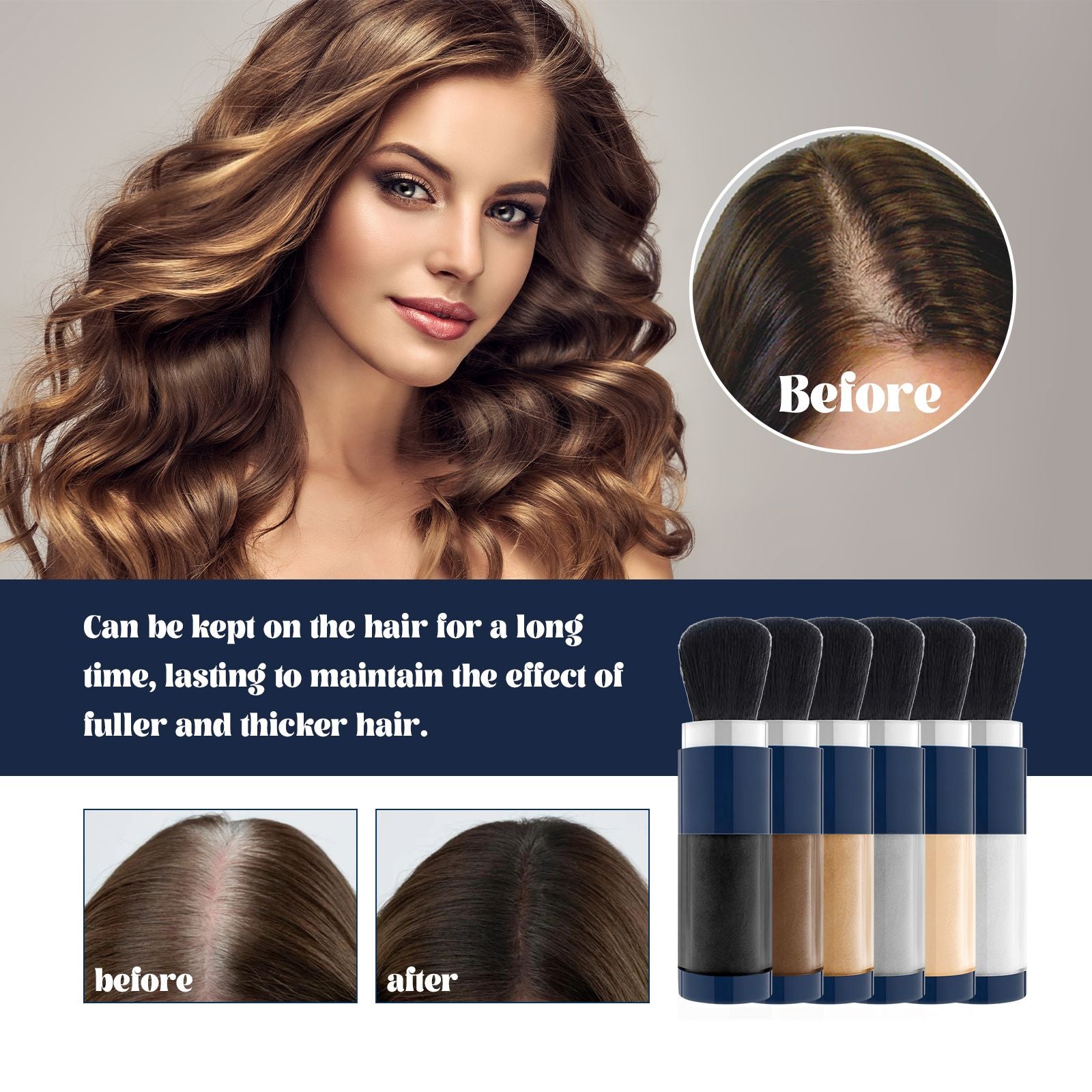 Hoegoa(black) Color Fibers, Fill The Top Of Your Hairline With A Refreshing Fluffy Shade Powder