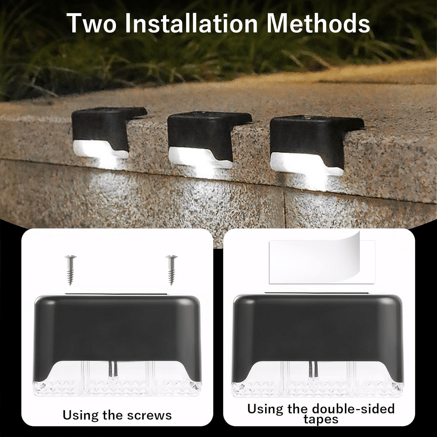8/16/32 solar outdoor deck lights, garden lights, atmosphere lights, LED walk lights, light source control, suitable for balconies, terraces, stair fences, courtyards, gardens, villas, driveways.
