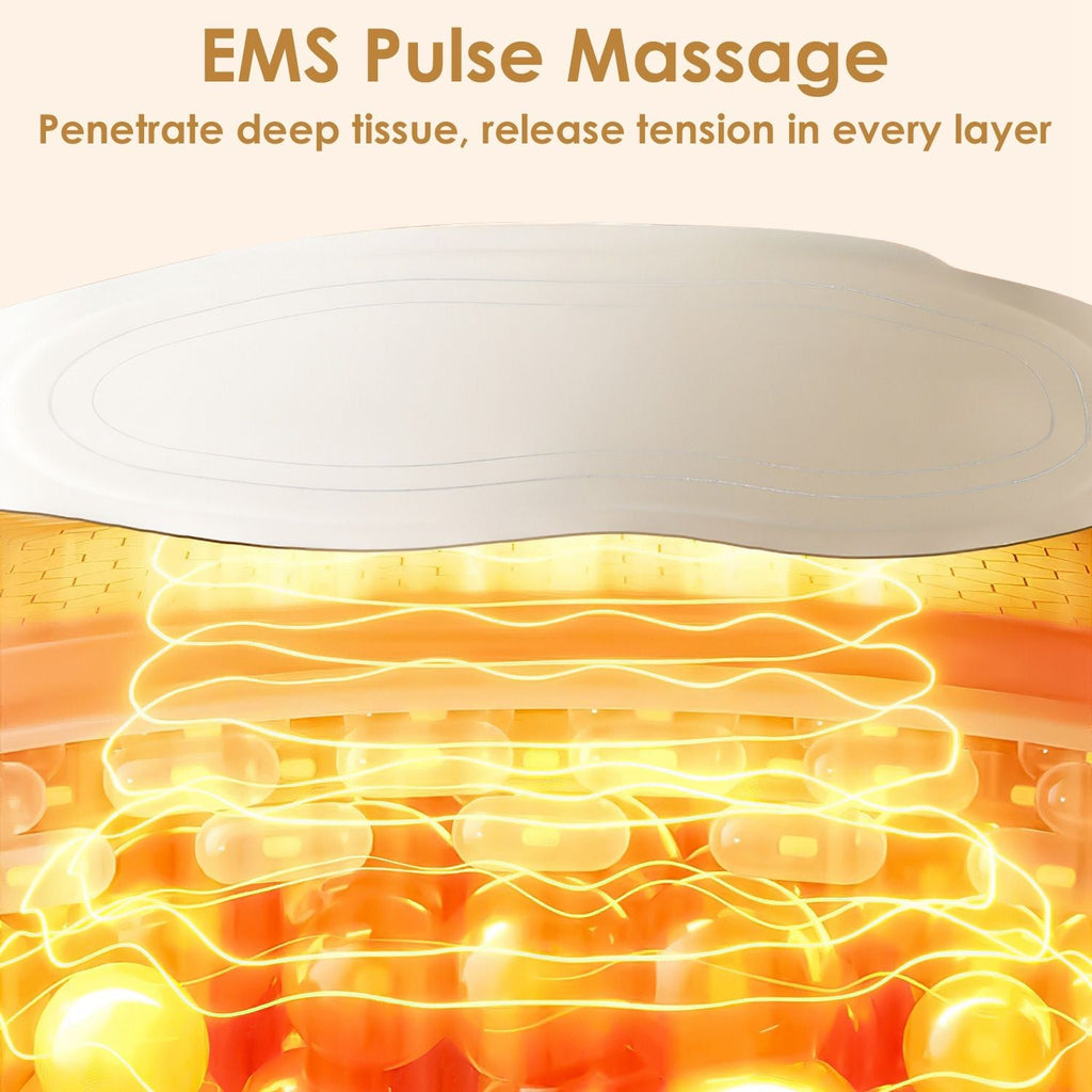 EMS Lower Back Massager Heating Pad Cordless Heating Pad for Back Belly Waist with Remote Magnetic Host 8 Modes 19 Intensity Levels 3 Heating Levels