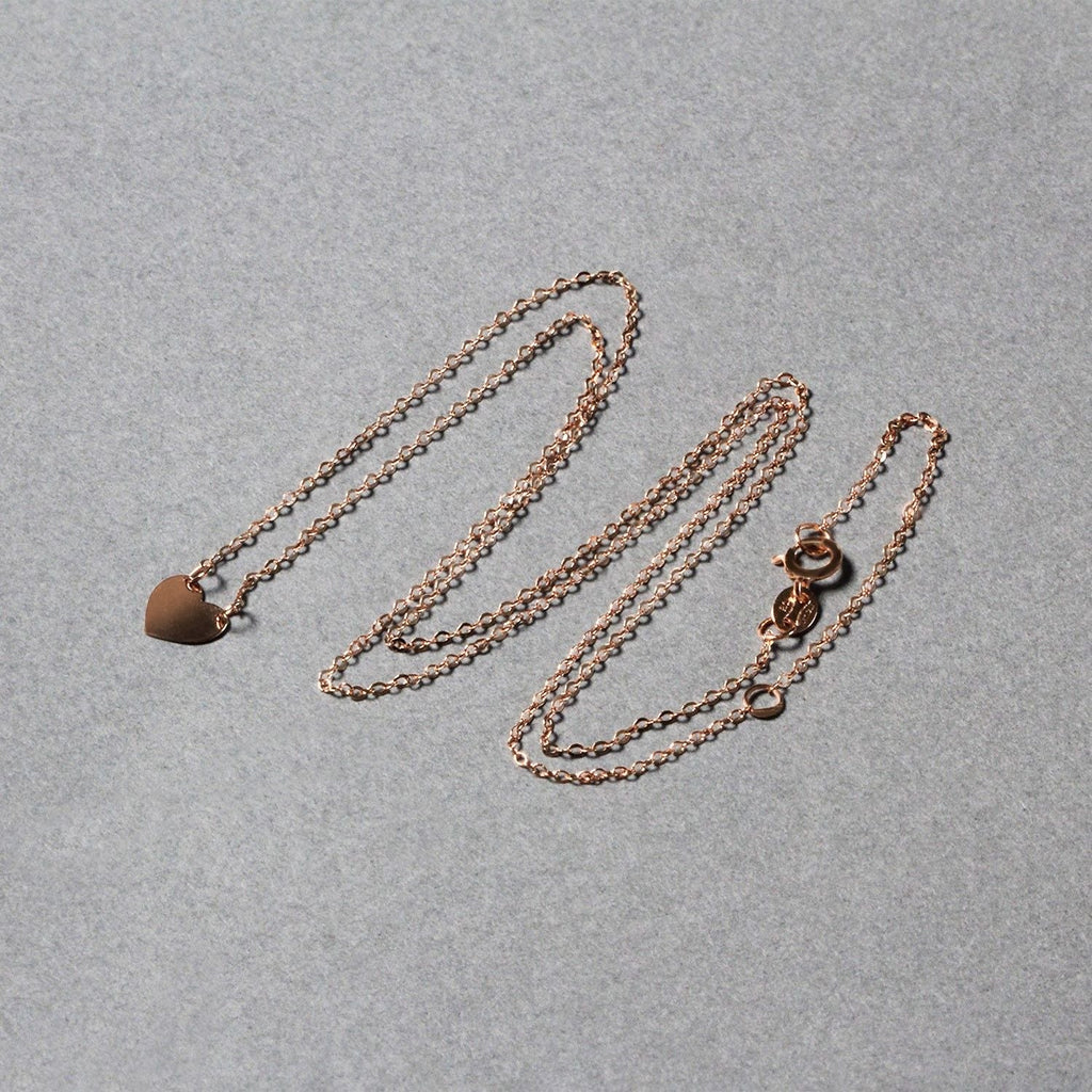 14k Rose Gold Polished Mini Heart Necklace