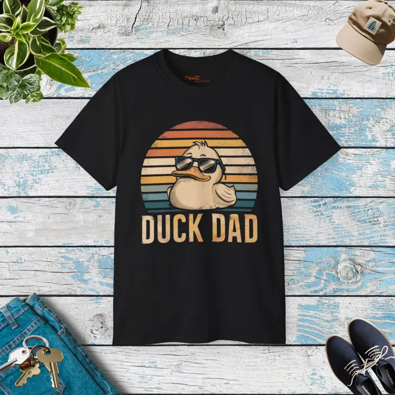 Duck Dad Unisex Ultra Cotton Tee - Ribbed Knitting - DipaliZ