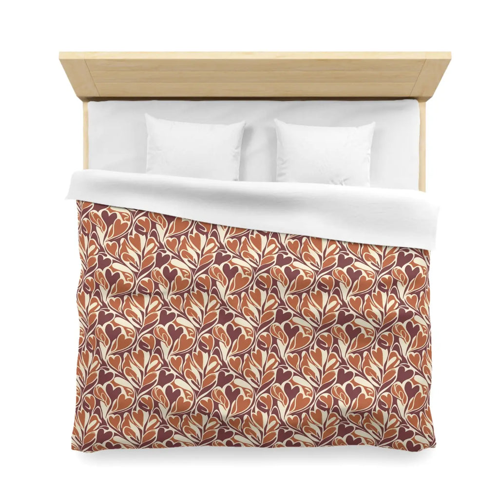 Warm Autumn Leaf Duvet Cover - Hand-Drawn Botanical - DipaliZ