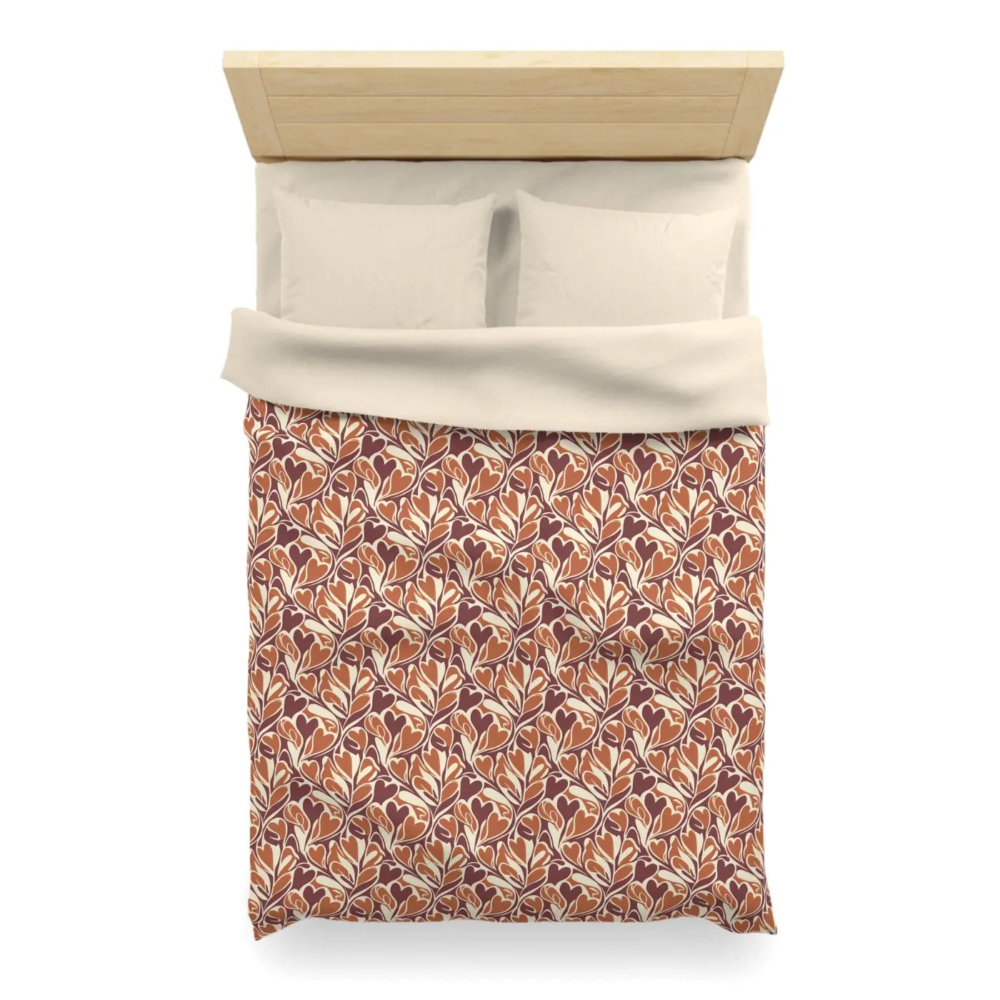 Warm Autumn Leaf Duvet Cover - Hand-Drawn Botanical - DipaliZ