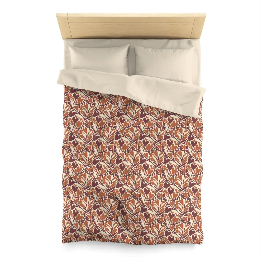 Warm Autumn Leaf Duvet Cover - Hand-Drawn Botanical - DipaliZ