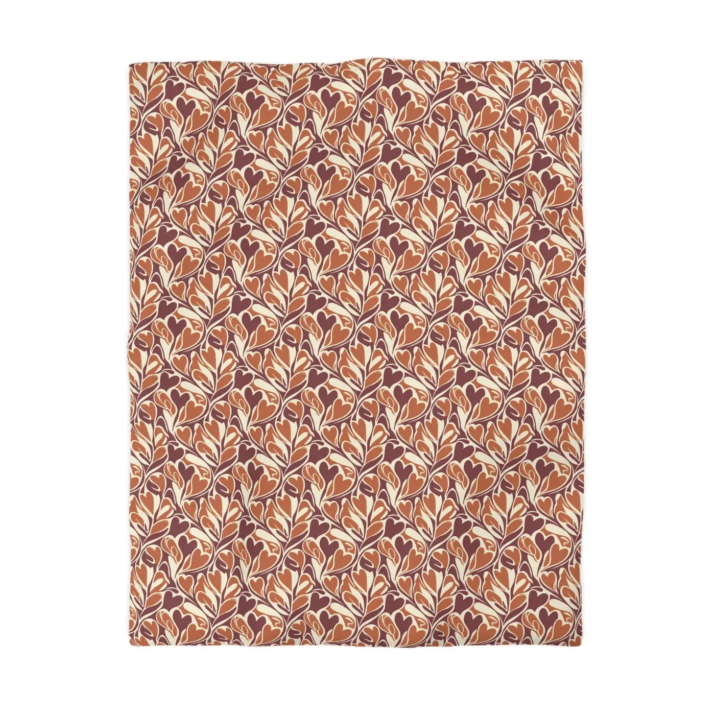 Warm Autumn Leaf Duvet Cover - Hand-Drawn Botanical - DipaliZ