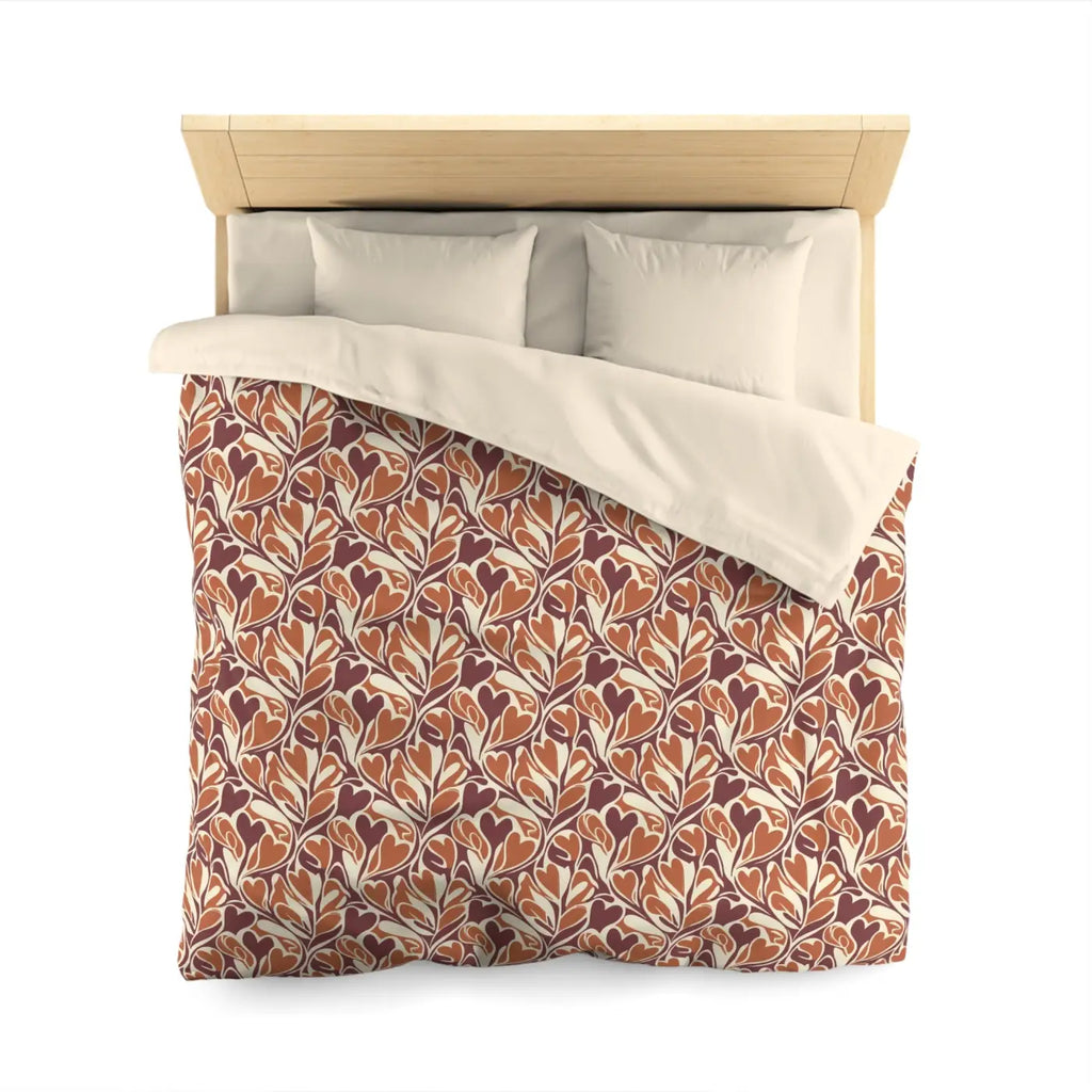 Warm Autumn Leaf Duvet Cover - Hand-Drawn Botanical - DipaliZ