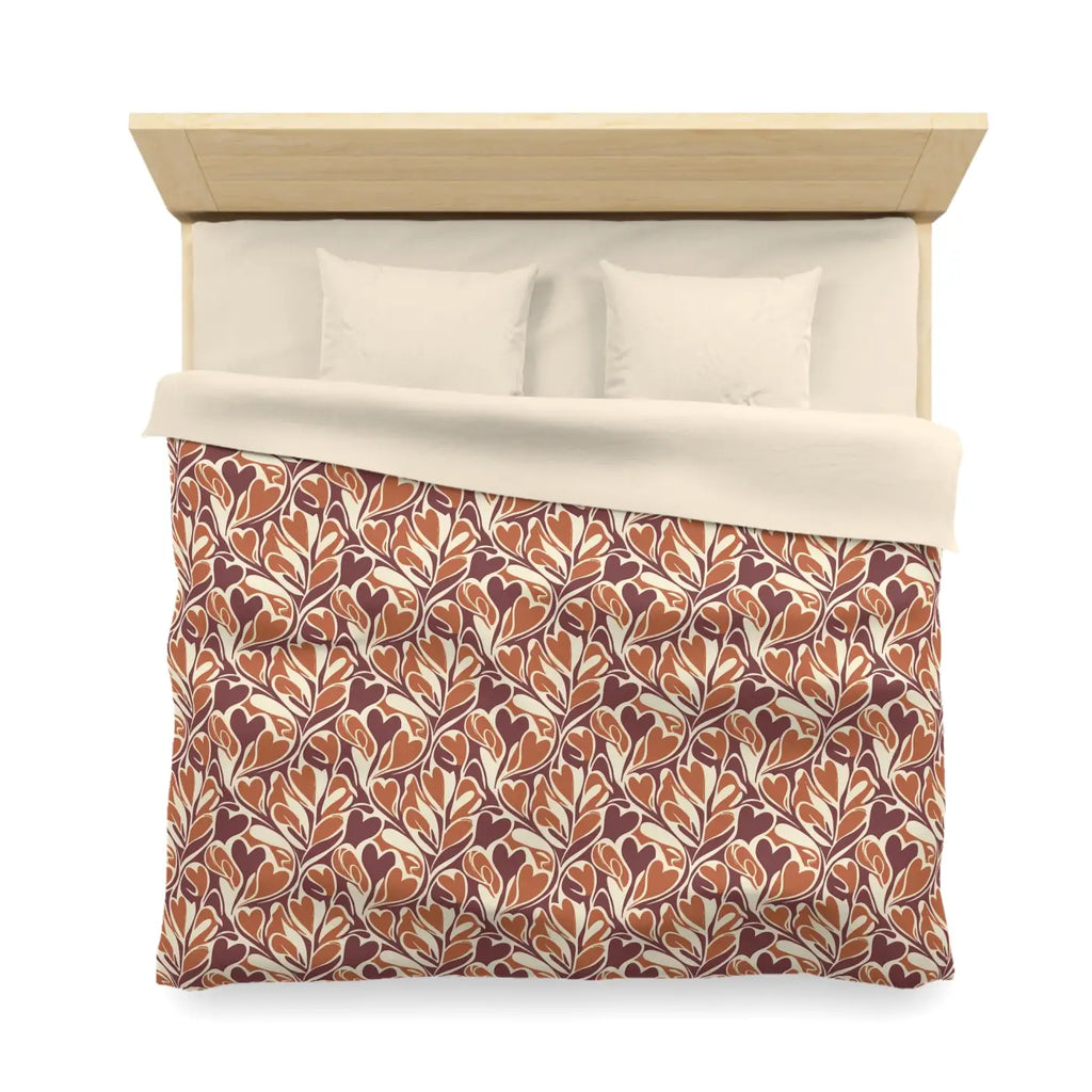 Warm Autumn Leaf Duvet Cover - Hand-Drawn Botanical - DipaliZ