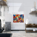 Dynamic Vibrant Abstract Ceramic Photo Tile - Wall Art - DipaliZ