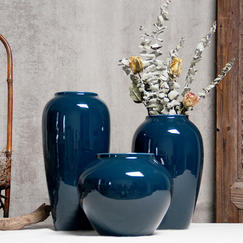 Ceramic Countertop Vase Color Glaze Landscape Flower Arrangement Ornaments