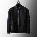 BLACK  Plus Size Loose Clothes Men's Stand-up Collar Jacket
