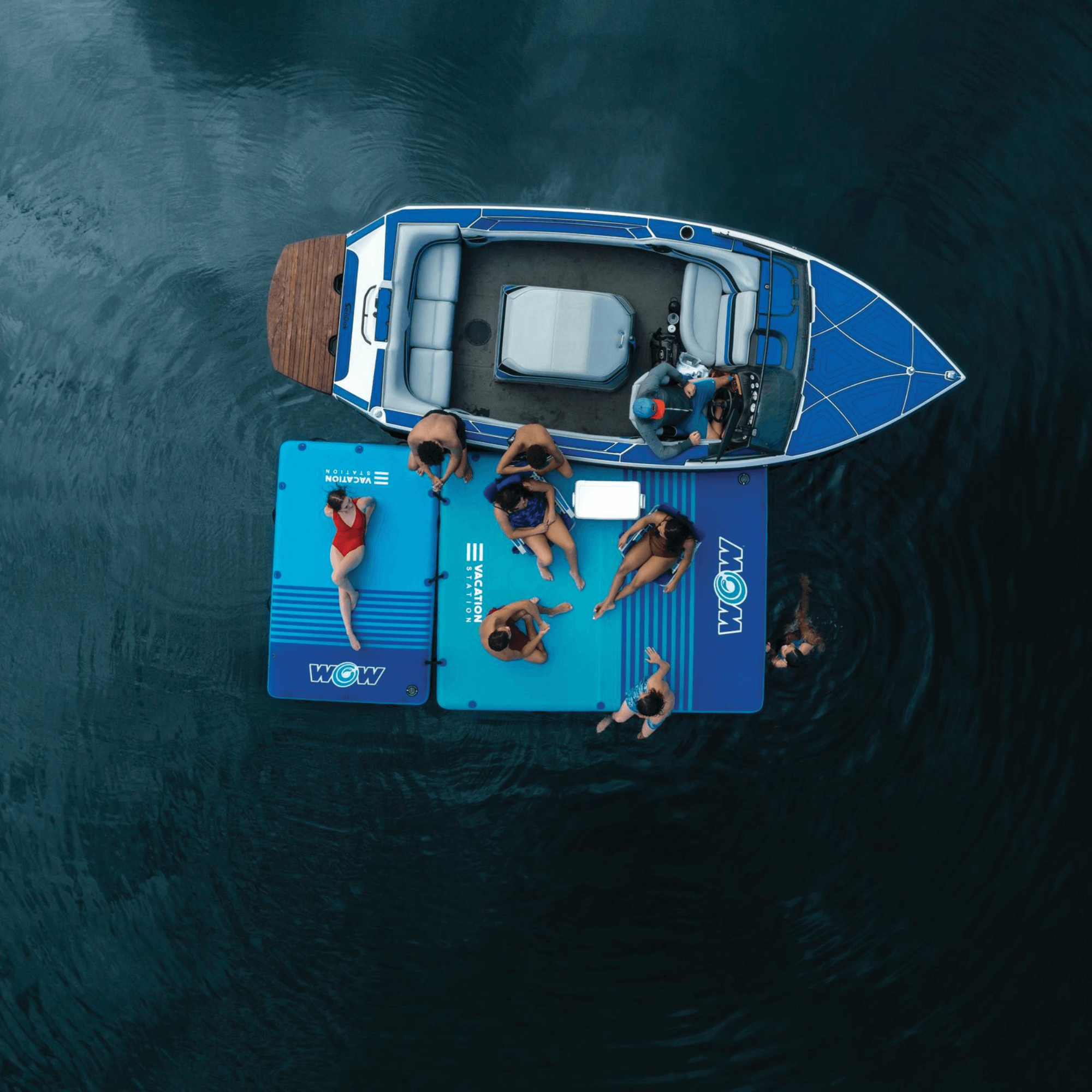 WOW Watersports 10'x8'x6" Drop Stitch Vacation Station Dock w Handles