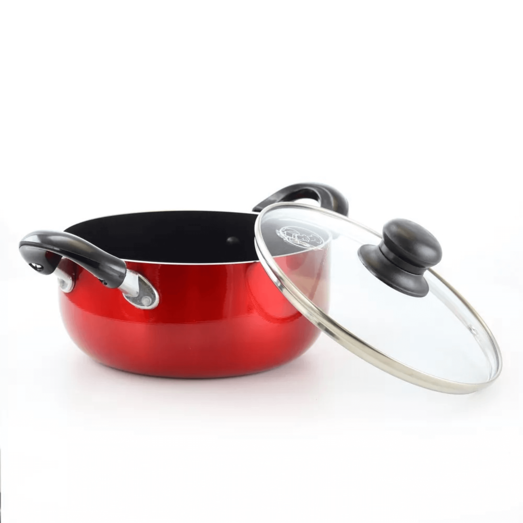 Better Chef 4-Quart Metallic Red Aluminum Dutch Oven with Glass Lid