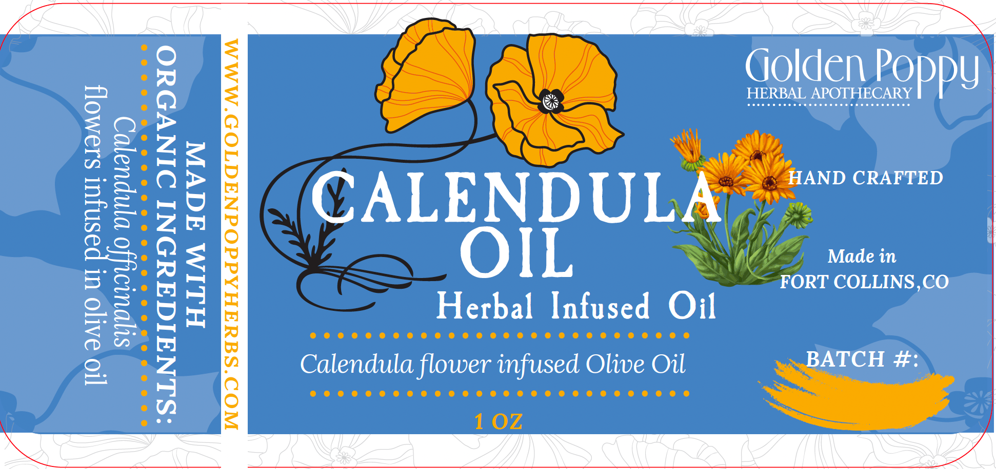Calendula Infused Olive Oil 1 oz bottle