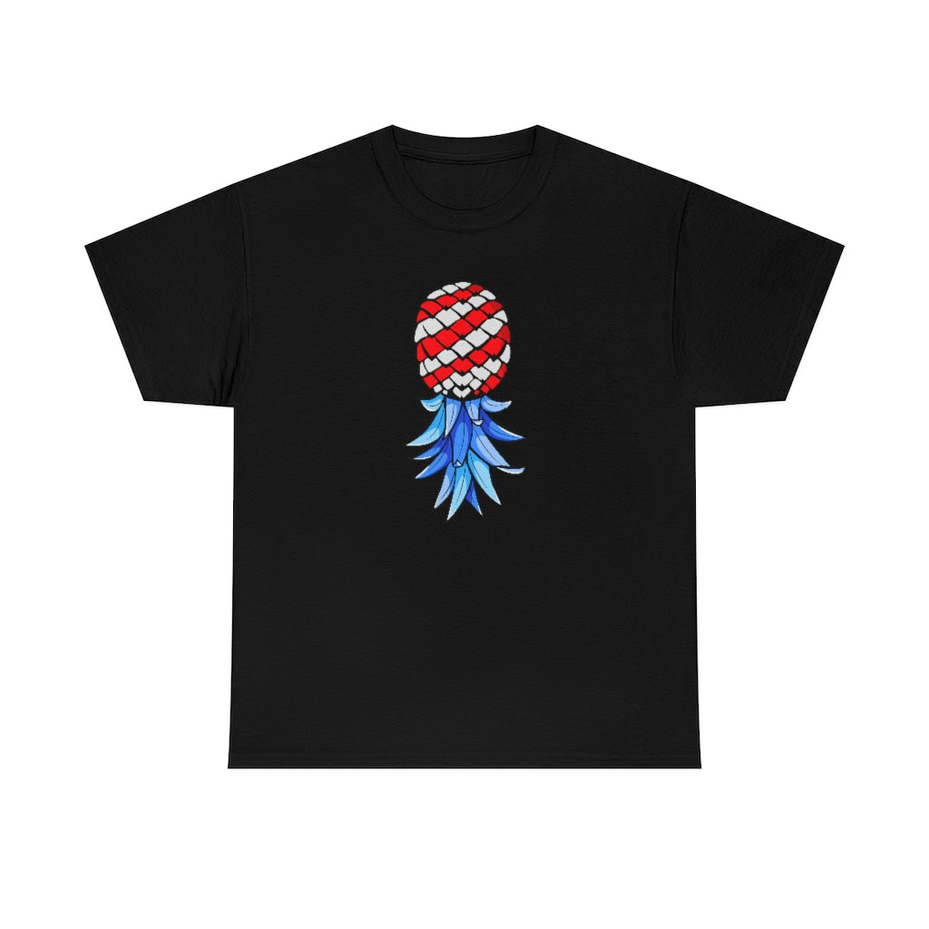 American Upside Down Pineapple Flag T-Shirt Unisex Heavy Cotton Tee