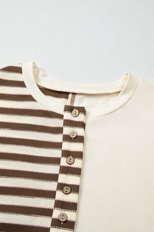 Ariana Stripe Stitched Oversized Sweatshirt