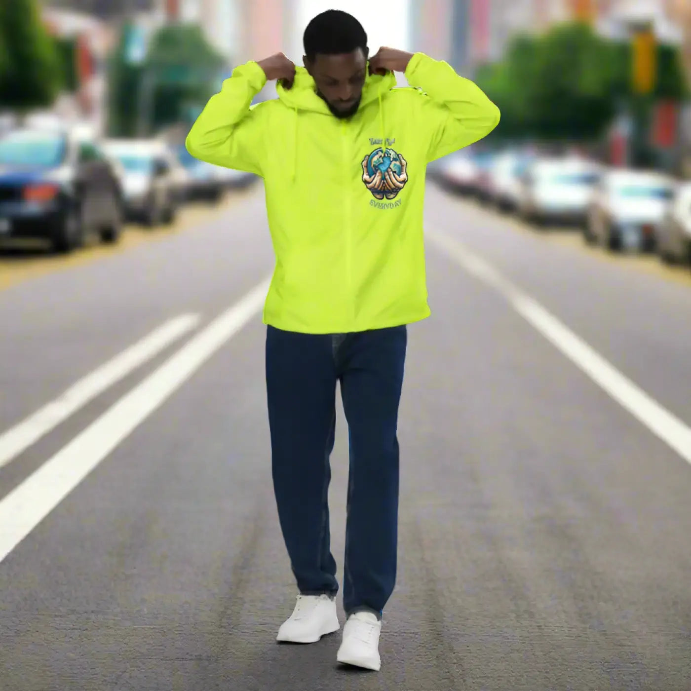 Lightweight Zip Windbreaker - Earth Day Explorations - DipaliZ