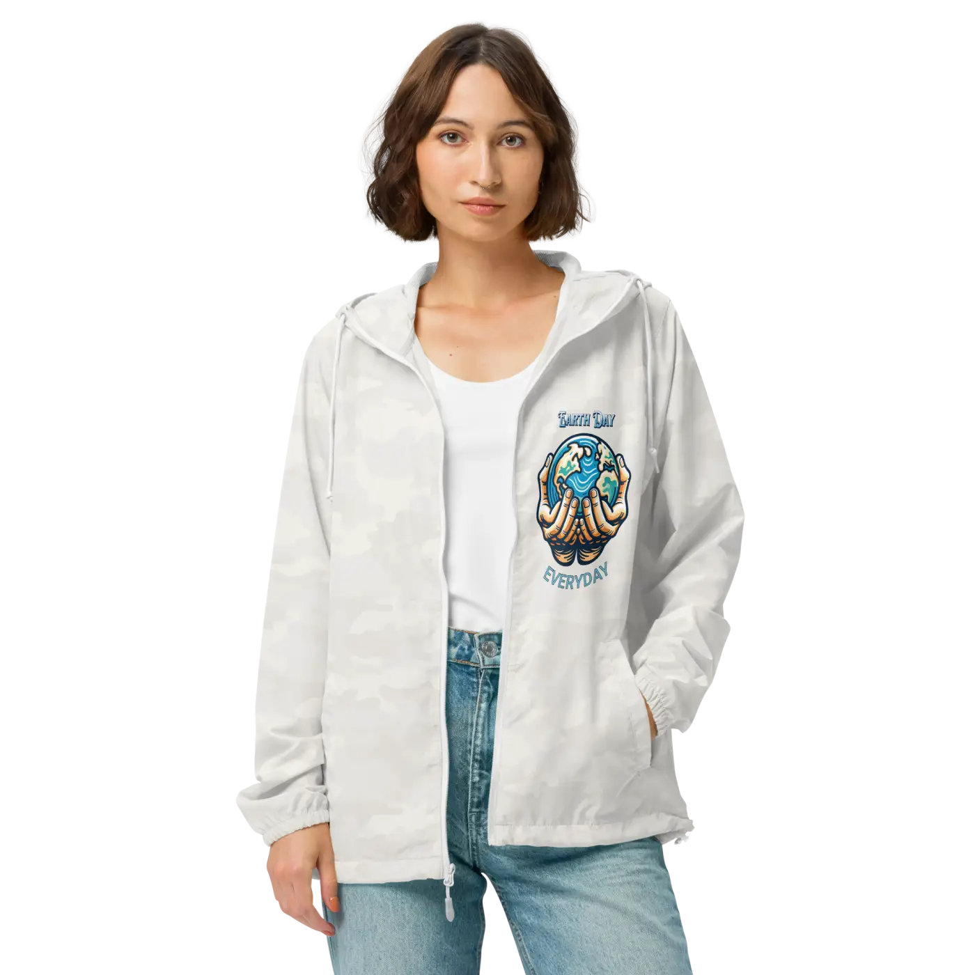 Lightweight Zip Windbreaker - Earth Day Explorations - DipaliZ