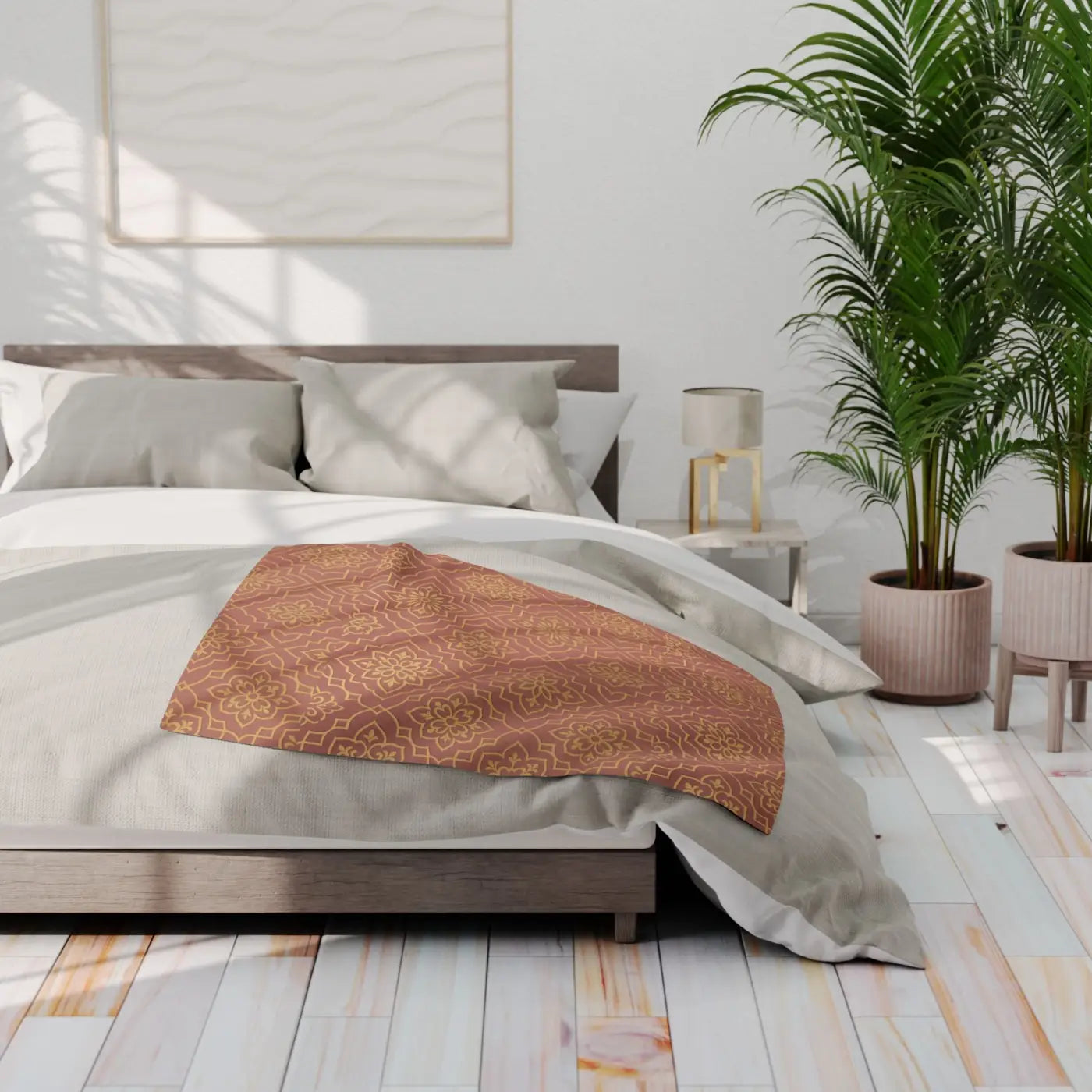 Arctic Fleece Blanket - Earthy Colored Boho Style - DipaliZ