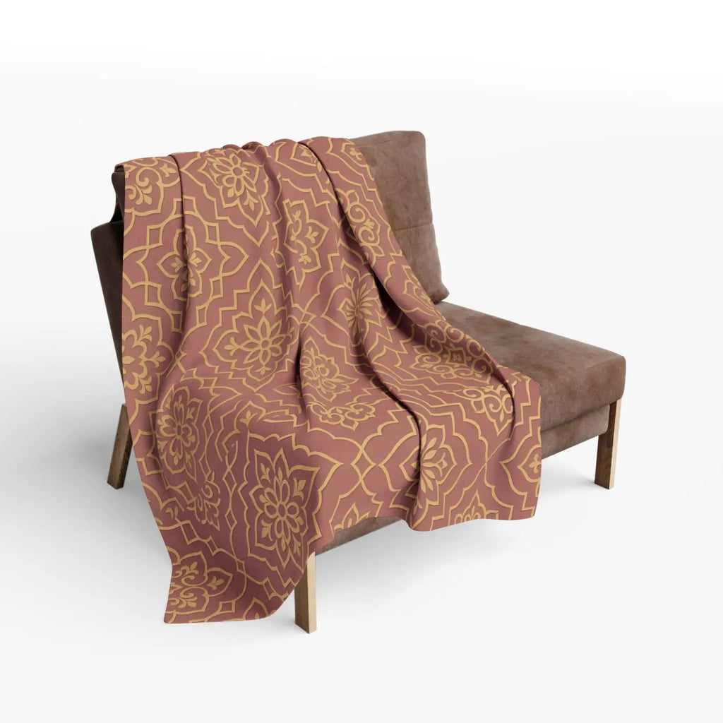 Arctic Fleece Blanket - Earthy Colored Boho Style - DipaliZ