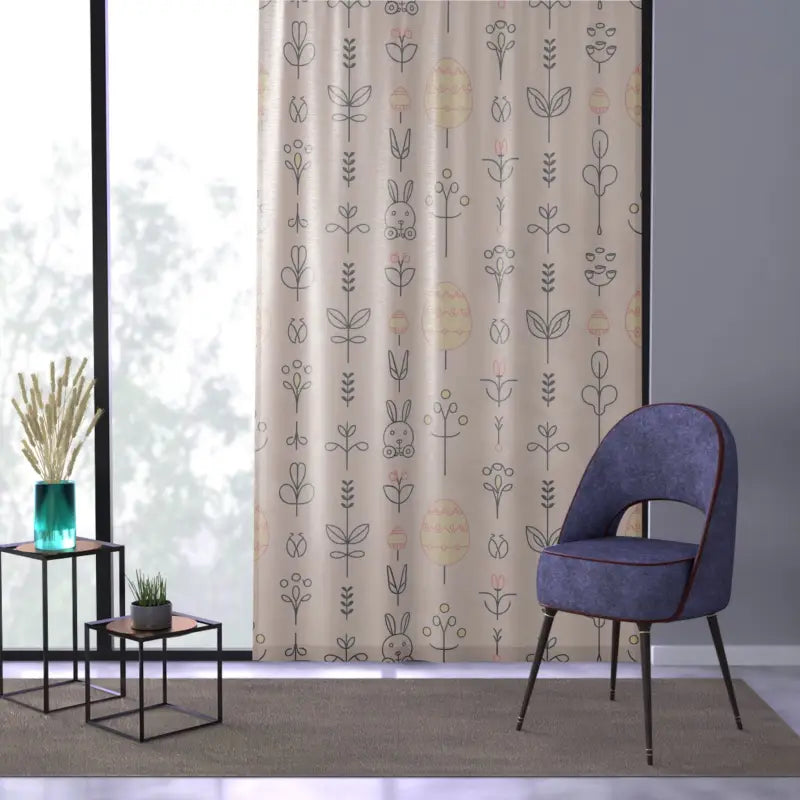 Easter Bunny Window Curtain - Spring Celebration Decor - DipaliZ