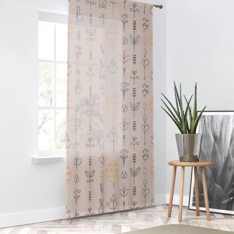 Easter Bunny Window Curtain - Spring Celebration Decor - DipaliZ