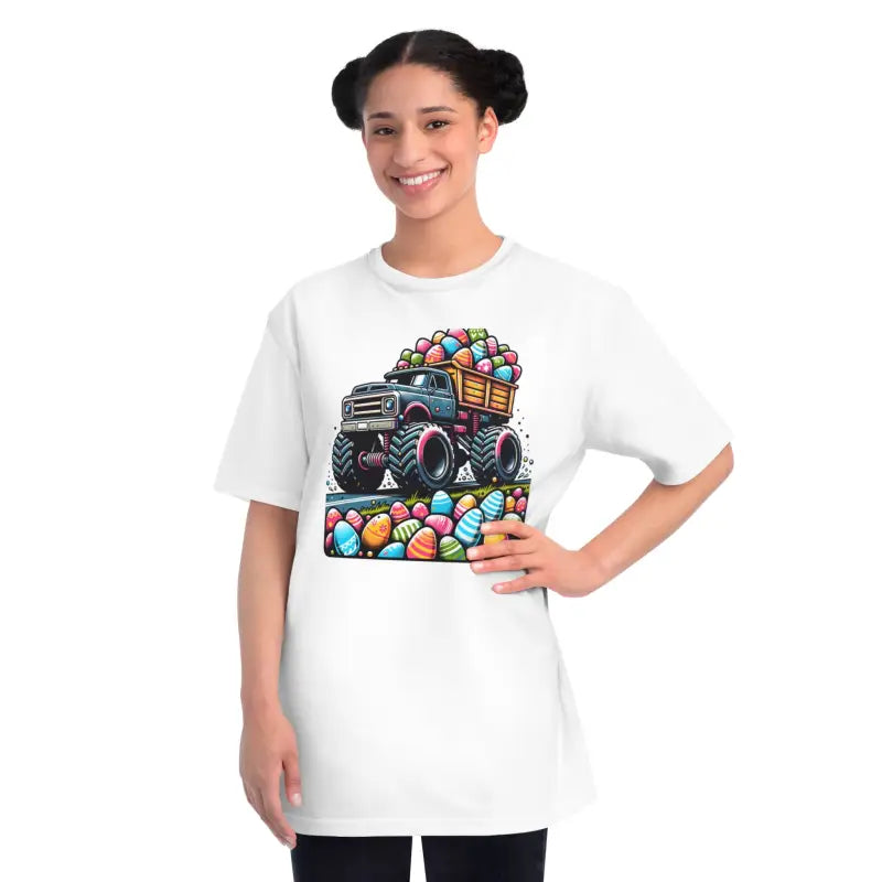 Easter Eggs Truck Organic Tee - Colorful Spring Style - DipaliZ