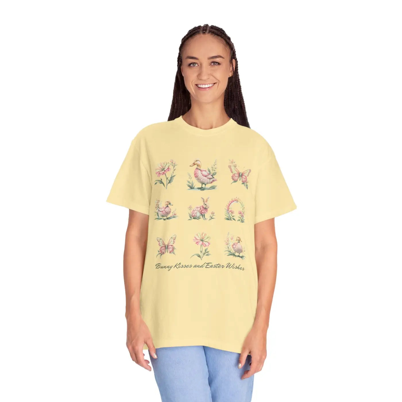 Easter Floral Wishes Unisex Tee - Bunny Kisses Spring - DipaliZ