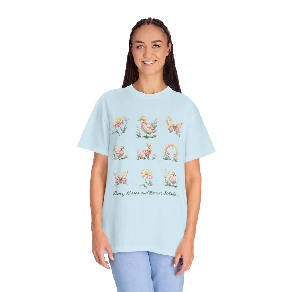 Easter Floral Wishes Unisex Tee - Bunny Kisses Spring - DipaliZ