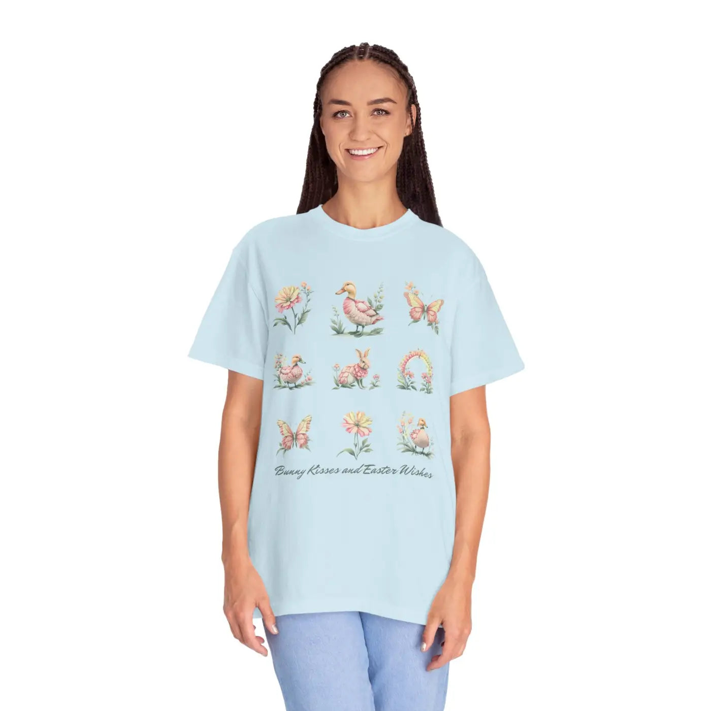 Easter Floral Wishes Unisex Tee - Bunny Kisses Spring - DipaliZ