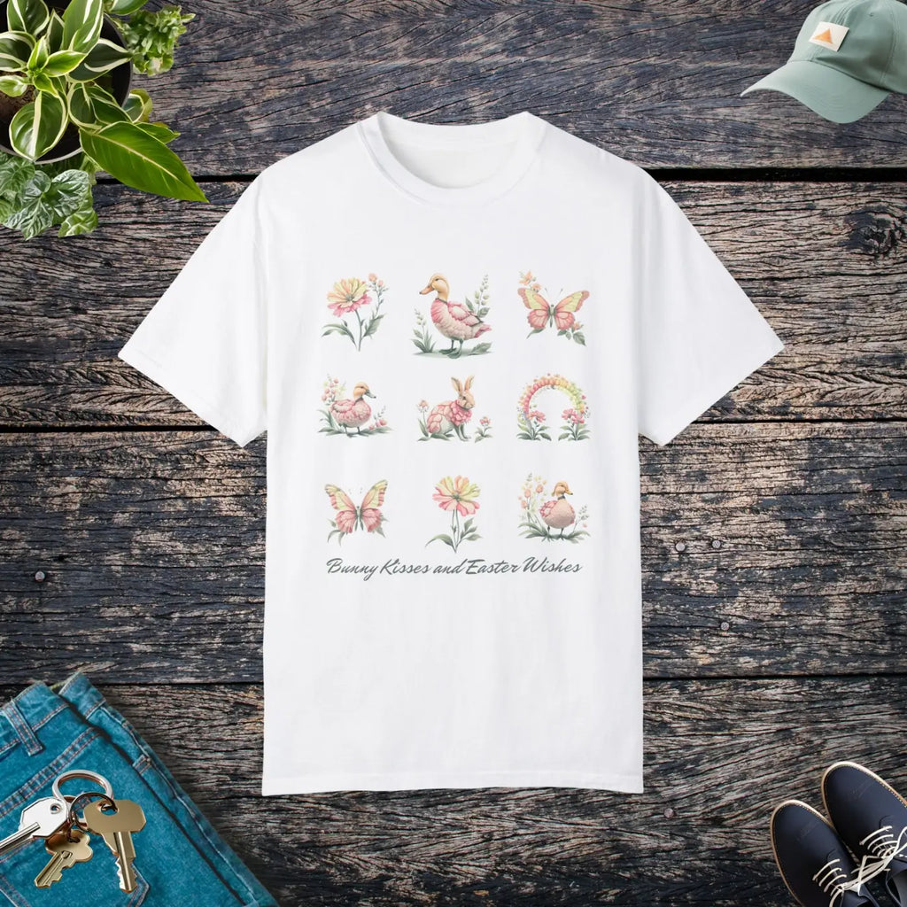 Easter Floral Wishes Unisex Tee - Bunny Kisses Spring - DipaliZ