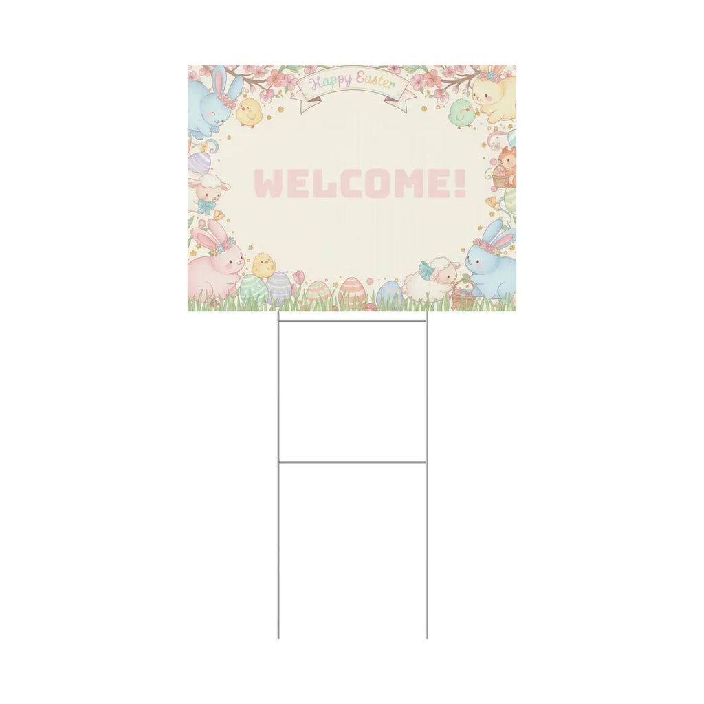 Easter Bunny Plastic Yard Sign - Springtime Joy Decor - DipaliZ