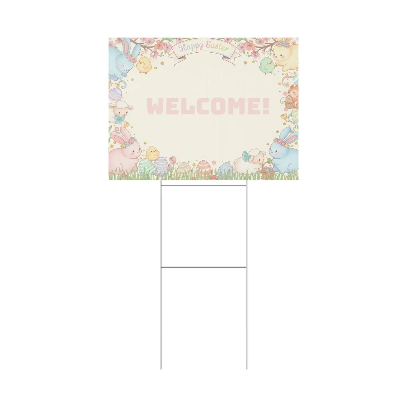 Easter Bunny Plastic Yard Sign - Springtime Joy Decor - DipaliZ