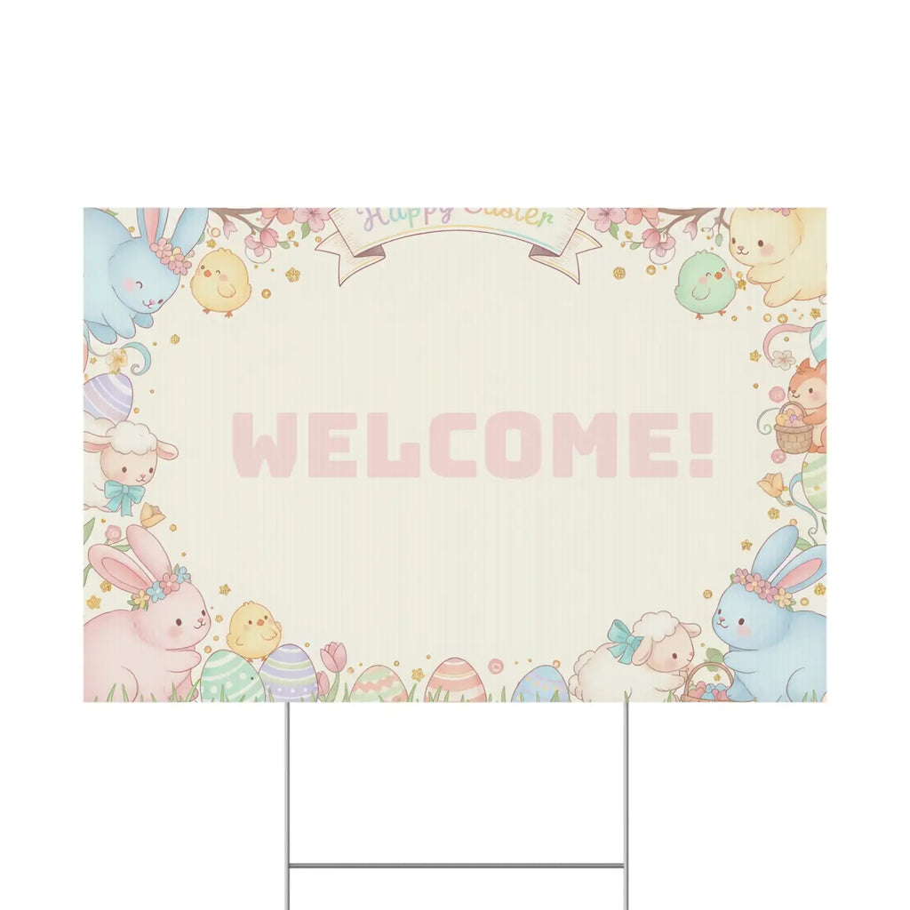 Easter Bunny Plastic Yard Sign - Springtime Joy Decor - DipaliZ