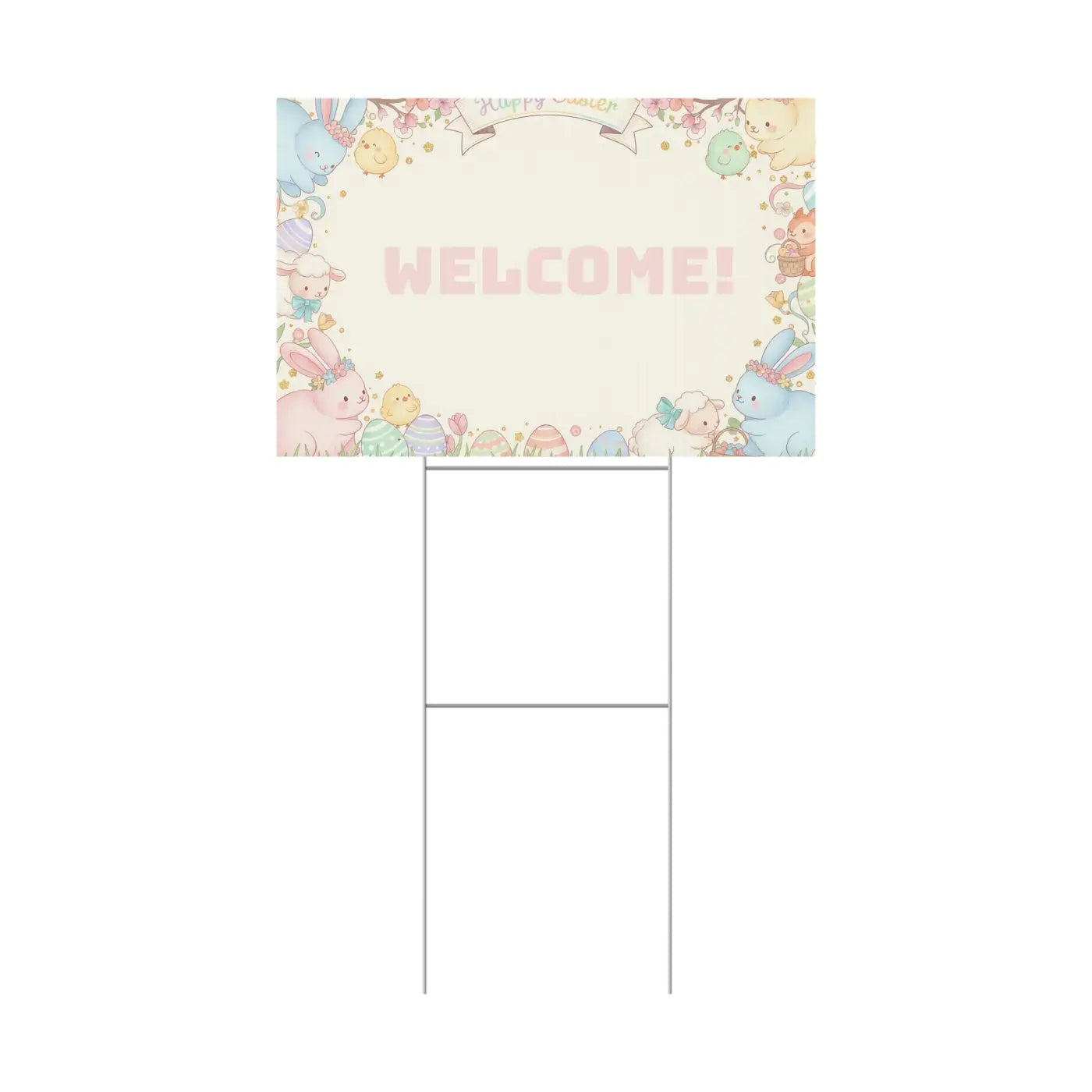 Easter Bunny Plastic Yard Sign - Springtime Joy Decor - DipaliZ