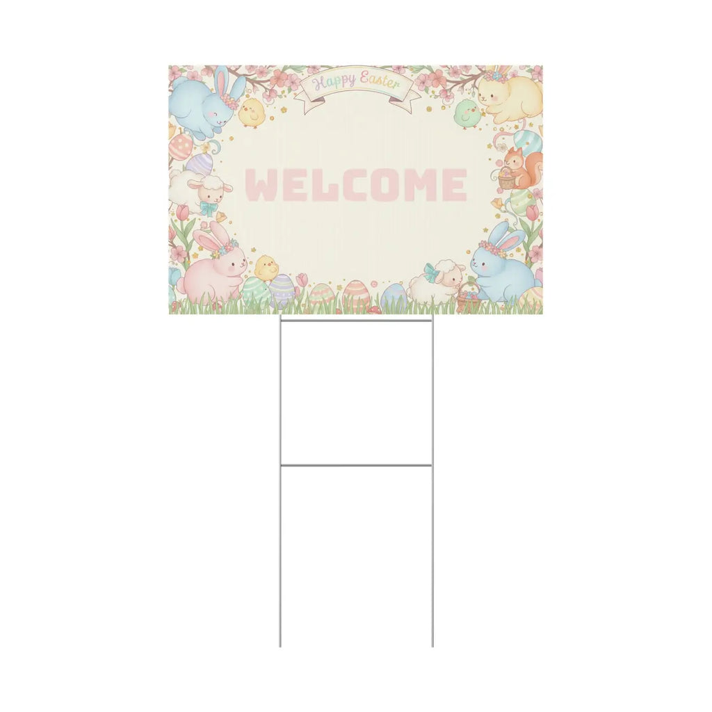 Easter Bunny Plastic Yard Sign - Springtime Joy Decor - DipaliZ